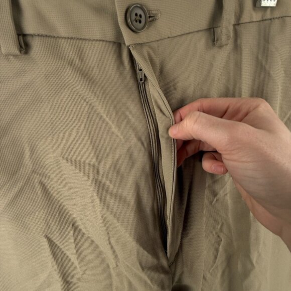 NWT HAGGAR Beige Pants 42x32 Cool 18 Khaki Slacks Polyester Comfort Waist Men - Picture 7 of 15